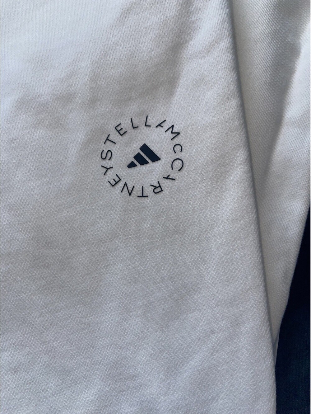 Adidas x Stella McCartney Sweatpants L White Drawstrings Logo Women Pockets FLAW - Picture 4 of 15